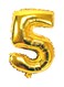 16inch Gold Number 5 Foil Balloon