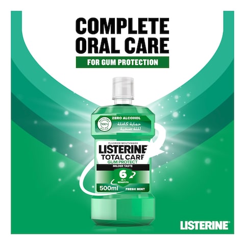 Listerine Total Care Gum Protect Mouthwash Fresh Mint kill 99% germs 500ml