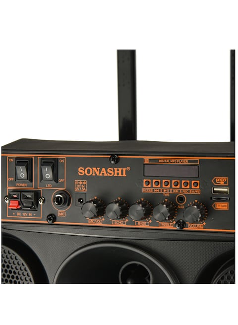 Sonashi 12-Inch Rechargeable Bluetooth Trolley Speaker SPS-8012RT