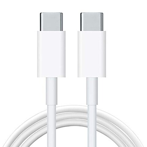 USB C to USB C Cable 60W 6ft, Type C 60W 20V/5A PD Fast Charging Cable Lead with E-Mark Chip Charger for iPad Pro 2020 for MacBook Pro 2020,Samsung Galaxy S20,Switch - White