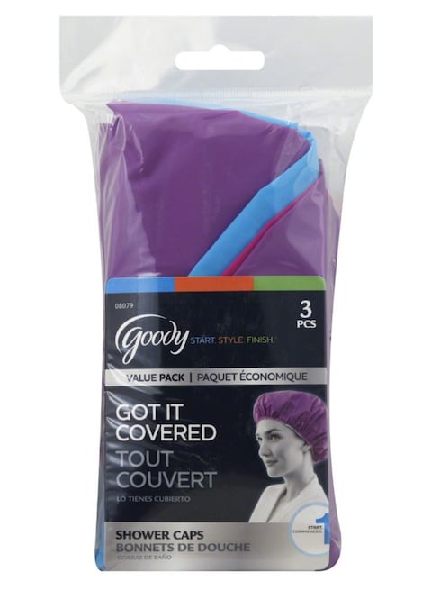 Goody - Pack Of 3 Essentials Shower Cap Set Multicolour