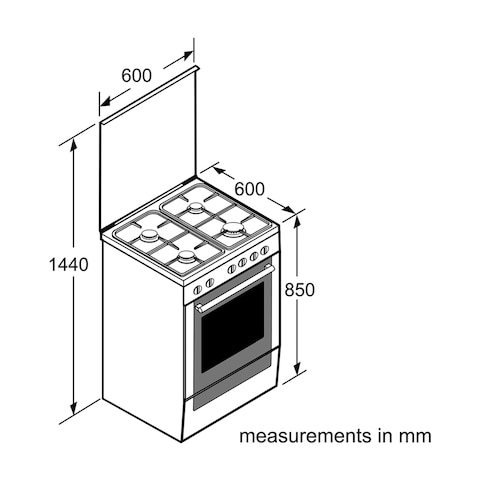 Bosch Free Standing Cooker 4 Gas Burner Electric Oven Stainless Steel 60Cm HXQ38AE50M 1 Year Warranty