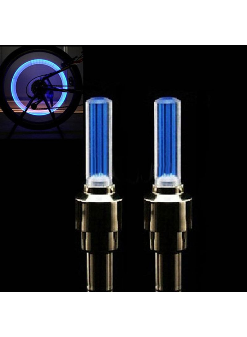 Bluelans - 2 Piece Valve Cap LED Neon Flash Light 7x1.7x1.7centimeter
