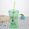 Ice Cup, Acrylic Frosty Freezing Gel Ice Cup with Straw and Lid for Juice, Soft Drinks, Water, 450 ml (Random Color)