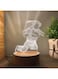 Creative Night Light 3D Warm White Acrylic/Wooden Base Bedroom Small Decorative 3D Lamp Night Lights For Home Decoration, Spaceman
