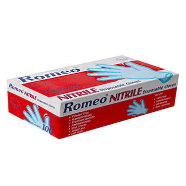 Romeo Disposable Gloves Nitrile Blue Small 50Pcs