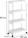 COZY NEST Multi Tier Rolling Trolley Storage Organizer Utility Cart with Hooks &amp; Wheels,Mobile Functional Shelves for Bathroom,Kitchen,Office,Laundryroom (White 4 Tier)