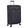 Eminent Unisex Soft Travel Bag Large Luggage Trolley Polyester Lightweight Expandable 4 Double Spinner Wheeled Suitcase with 3 Digit TSA lock E788 Black