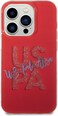 CG Mobile U.S. Polo Glitter Script Card Case For iPhone 15 Pro Max (Red)