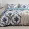 Luna Home-King size 6 pieces without filler, Bohemia design navy color, Bedding Set