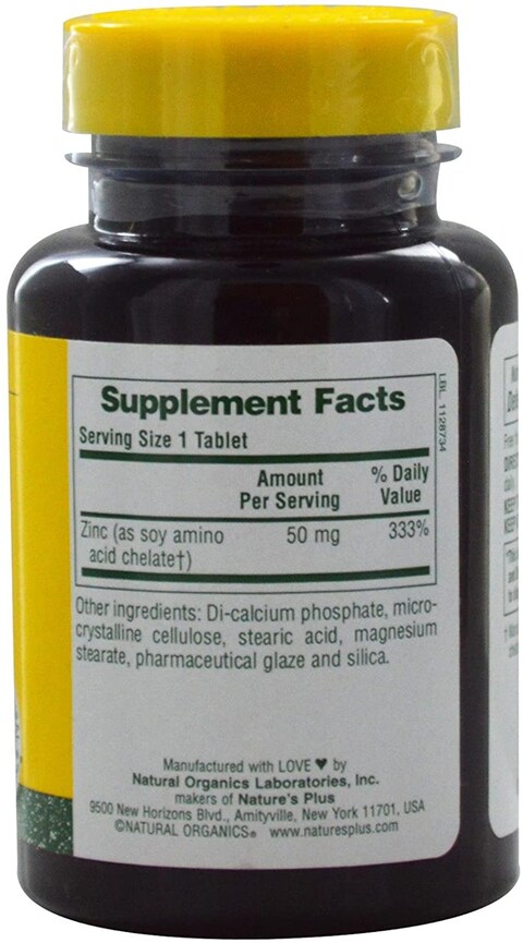 Nature&#39;s Plus Zinc, 50 Mg, 90 Tablets