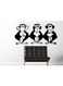 Spoil Your Wall 3 Monkey Decorative Wall Sticker Black/White 90x40cm