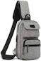 A special shoulder bag for storing personal belongings and protecting against theft, gray color, model ps-357.