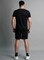 Mei Stylish Men T-Shirt And Shorts Set Suitable For Indoor And Outdoor, XXL Size, Black