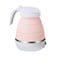 Generic-Pink EU Plug Mini Travel Winter Outdoor Portable Electric Kettle Foldable Kettles Food Grade Silicone Small Size Home Household Silicone Kettle Convenient Safe Quick Multipurpose Utility Tool