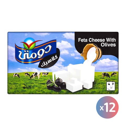 Domty Feta Cheese with Olive - 1 Kg - 12 Pack