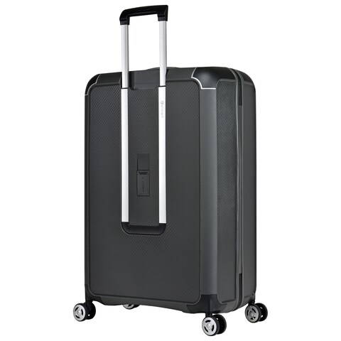 Eminent Hard Case Large Checked Travel Bag Luggage Trolley Polypropylene Lightweight 4 Quiet Double Spinner Wheels Suitcase With TSA Lock B0002 Gray