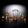 Vague Acrylic Jug Set with 6 Cups - Gold Taiwan