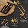 LIFE SMILE Cutlery Set, 18/10 Pure Stainless Steel Flatware Set with Stand, Rust Proof &amp; Fade Proof Dinnerware Set (SHINE GOLD, 88 Pieces)