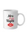 Giftex Mrs Always Right Printed Mug White/Black/Red 11.5X10.5X10.5cm