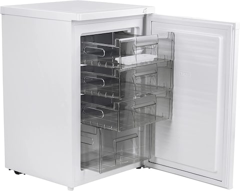 Geepas 85L Upright Freezer GRFU1206, No Fan, Portable 3 Star 4 Crystal Freezer Drawer, Compact Recessed Handle &amp; Adjustable Thermostat, Ideal For Retailers, Home, Bachelor&#39;s, Medical Shops &amp; More