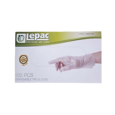 Lepac Disposable TPE Gloves Large 100 PCS