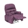 In House Velvet Classic Cinematic Recliner Chair With Cups Holder - Light Purple - NZ80