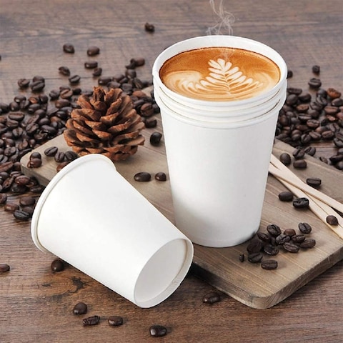 [50 Cups] 7oz. White Paper Cups - Available in 4oz, 8oz, 12oz, 16oz- Disposable Coffee/Tea/Water Cups for Home, Parties or Work