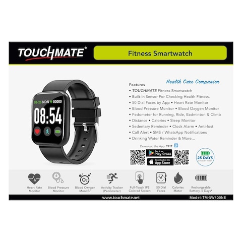 Touchmate Fitness Smartwatch SW400NB 42 Black