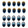 Extreme Oval Eyes Multicolour 1.7cm Pack of 20