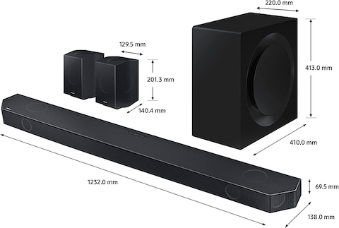 Samsung 11.1.4Ch Wireless Soundbar, With Dolby Atmos, Q-Symphony, HW-Q990C/ZN, Black