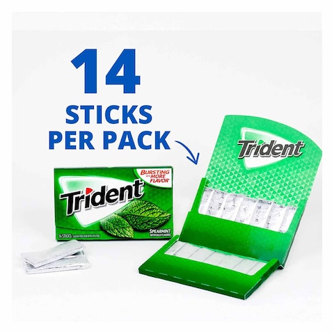 Trident Spearmint Chewy Gum 14 Sticks