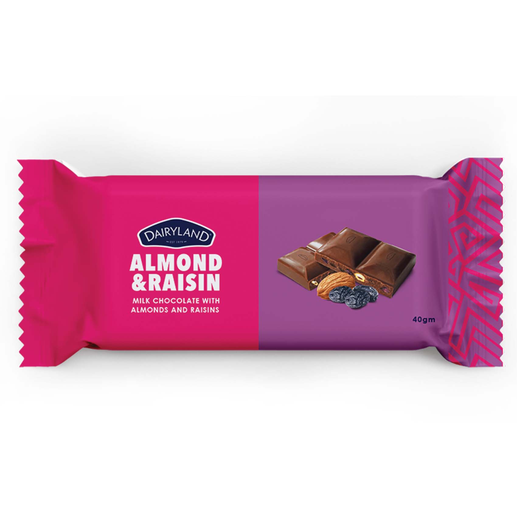 Dairyland Almond And Raisin Chocolate Bar 40G