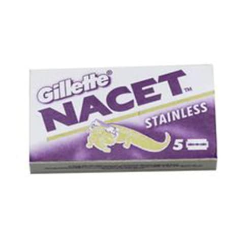 Gillette Nacet Stainless Double-Edge Safety Razor Blades 5 Piece