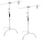 COOPIC Create Cool Pictures 2 Pack C Stand Stainless Steel 210cm Max Height With 88cm Holding Arm And 2 Pieces Grip Head For Video Reflector Monolight And Photography