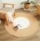 Hand Woven Jute Tassel Round Living Room Carpet With Anti Slip Bottom (Size 80CM)