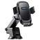Yesido C262 Car Phone Mount Holder with Adjustable Silicone Lined Claw, Twill PU Leather Backing, Suction Cup Base - Black