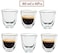 Lushh Borosilicate Heat-resistant Glass Tea Pot 1000 ML with Stainless Steel Removable Infuser + Double Walled Thermo Espresso Glasses 6Pcs 80 ML set for Loose Leaf Tea
