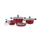 Prestige Pure Cooking  Non-Stick Cookware Set 7 Pieces - Red