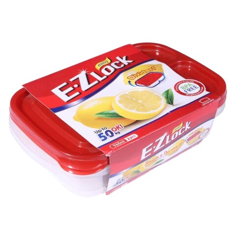 E.Z LOCK REC CONT 965ML 2PC SET RED