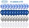 Ooouse Clear Balloons With Confetti, Ooouse 12 Inch Sequin Balloons Set, Navy Blue Confetti Silver White Balloons Fits Birthday Party Decoration Wedding Supplies (40Pcs)