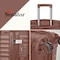 Hard Case Carry On Luggage Trolley For Unisex Polypropylene Lightweight 4 Double Wheeled Suitcase With Built In TSA Type Lock Travel Bag KH1005 Rose Gold