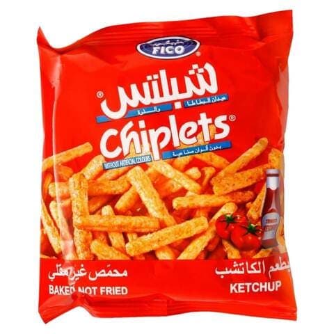 Fico Chiplets Ketchup Potato &amp; Corn Sticks Chips 20 gr