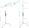 COOPIC C Stand Stainless Steel 330cm/10ft Max. Height Studio Photo Video 4 feet Holding Arm Grip with Turtle Base for Light Reflector (1 PACK)
