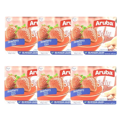 Aruba Strawberry Jelly Gelatin Dessert 85g x Pack of 6