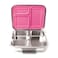 Eazy Kids 3 Compartment Bento Steel Lunch Box - Pink