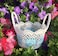Multipurpose Storage Cotton Basket White and Blue 23cmx15cm