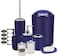 Bathroom Accessories Set of 8 Pieces Bathroom Accessory Set Soap Dispenser Toothbrush Holder Tooth Mug Soap Dish Toilet Brush Rubbish for Bathroom Home Decor (Dark Blue)