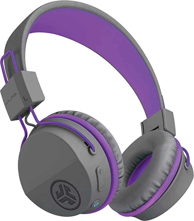 JBuddies Studio Kids Wireless Headset 24 Hrs+ Battery Life Grey/Purple