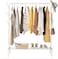 Generic Clothes Rack, Metal Clothes Hanging Heavy Duty Indoor Bedroom Clothes Coat Stand Shoes Rack With Top Rod And Lower Storage Shelf Coat Rack With 1-Tier Shelves (White)